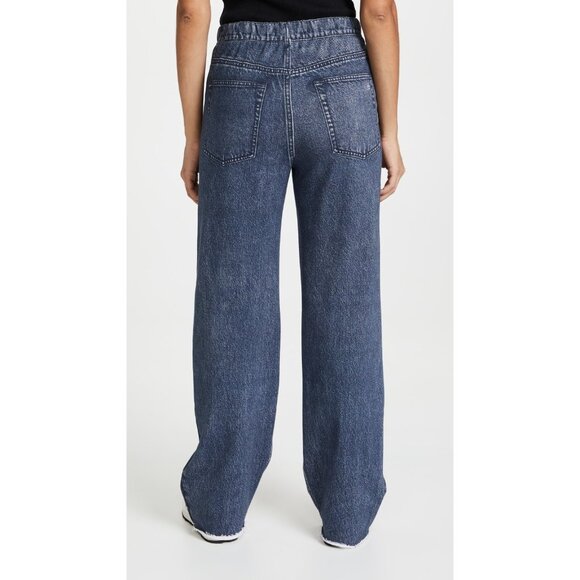 NWT rag & bone Miramar Wide Leg in Bridle Trail Photo Printed Faux Jean Pants XS - Picture 12 of 12